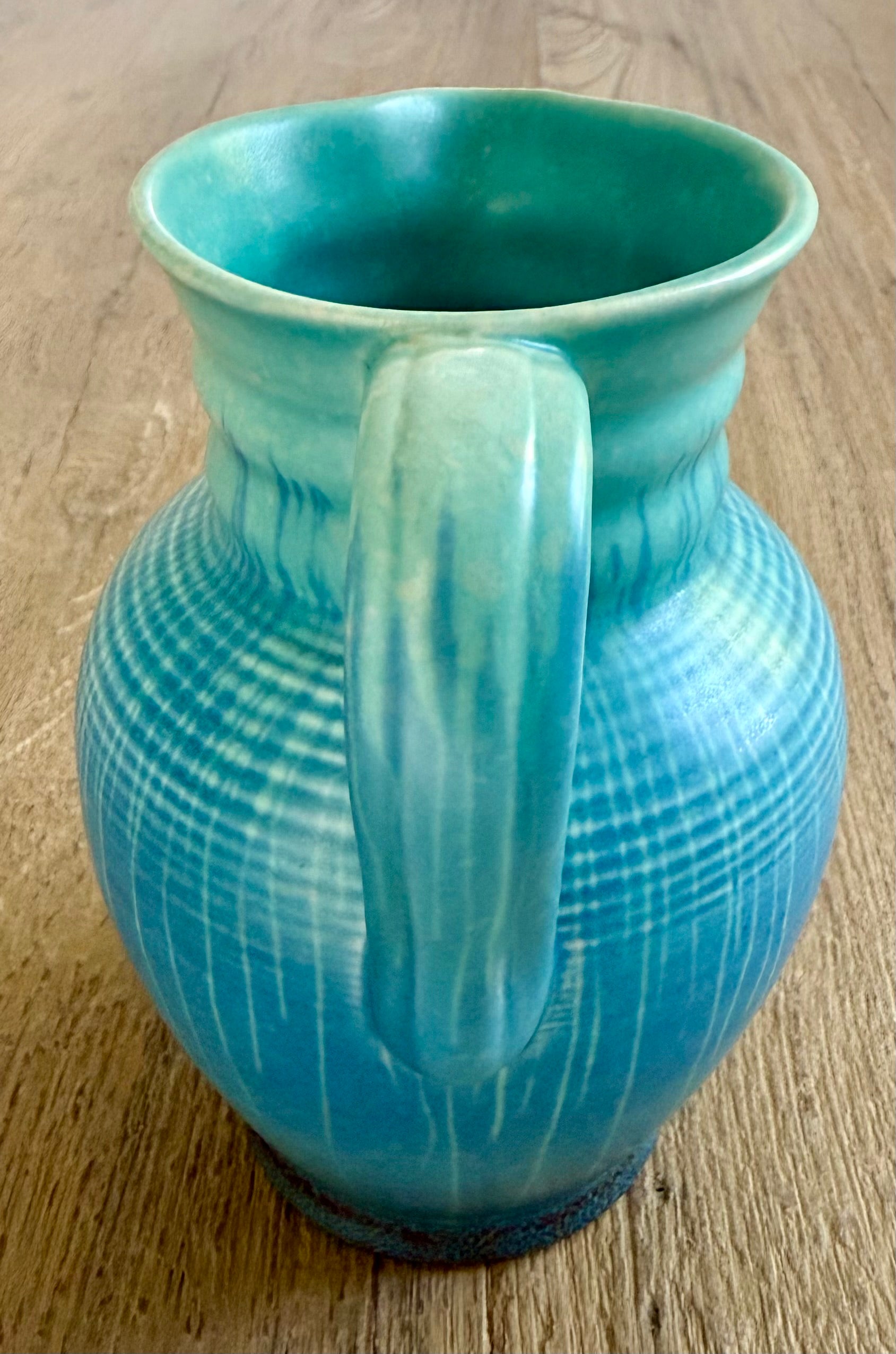 Beswick Pottery: Decorative “Lottery” Jug in Turquoise, by Colin Melbourne (c.1960s)
