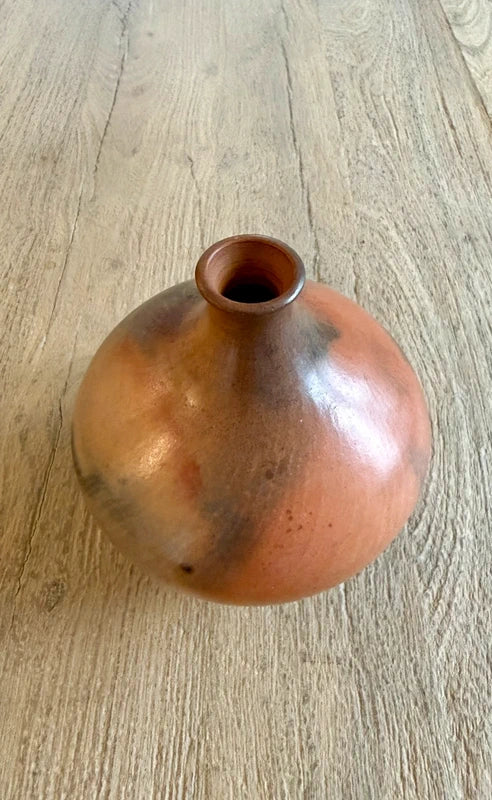 Fired Raku Studio Pottery Vase