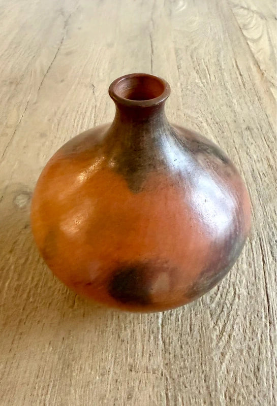Fired Raku Studio Pottery Vase