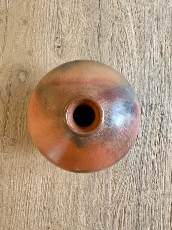 Fired Raku Studio Pottery Vase