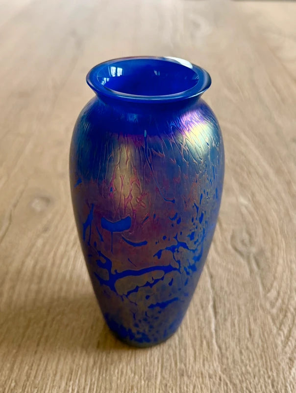 Royal Brierley: Iridescent Studio Art Glass Vase