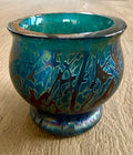 Royal Brierley: Iridescent Studio Art Glass Blue Bowl
