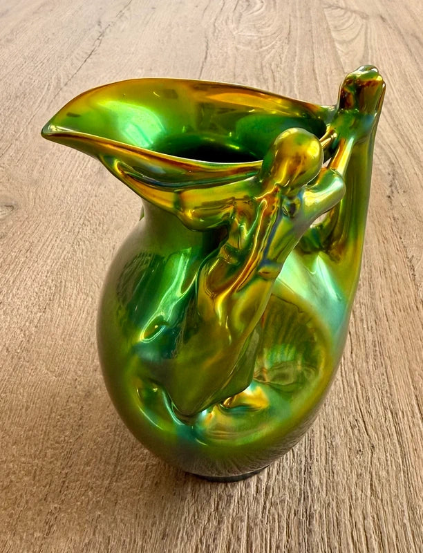 Zsolnay Pecs Art Nouveau Eosin Glaze Pitcher/Vase
