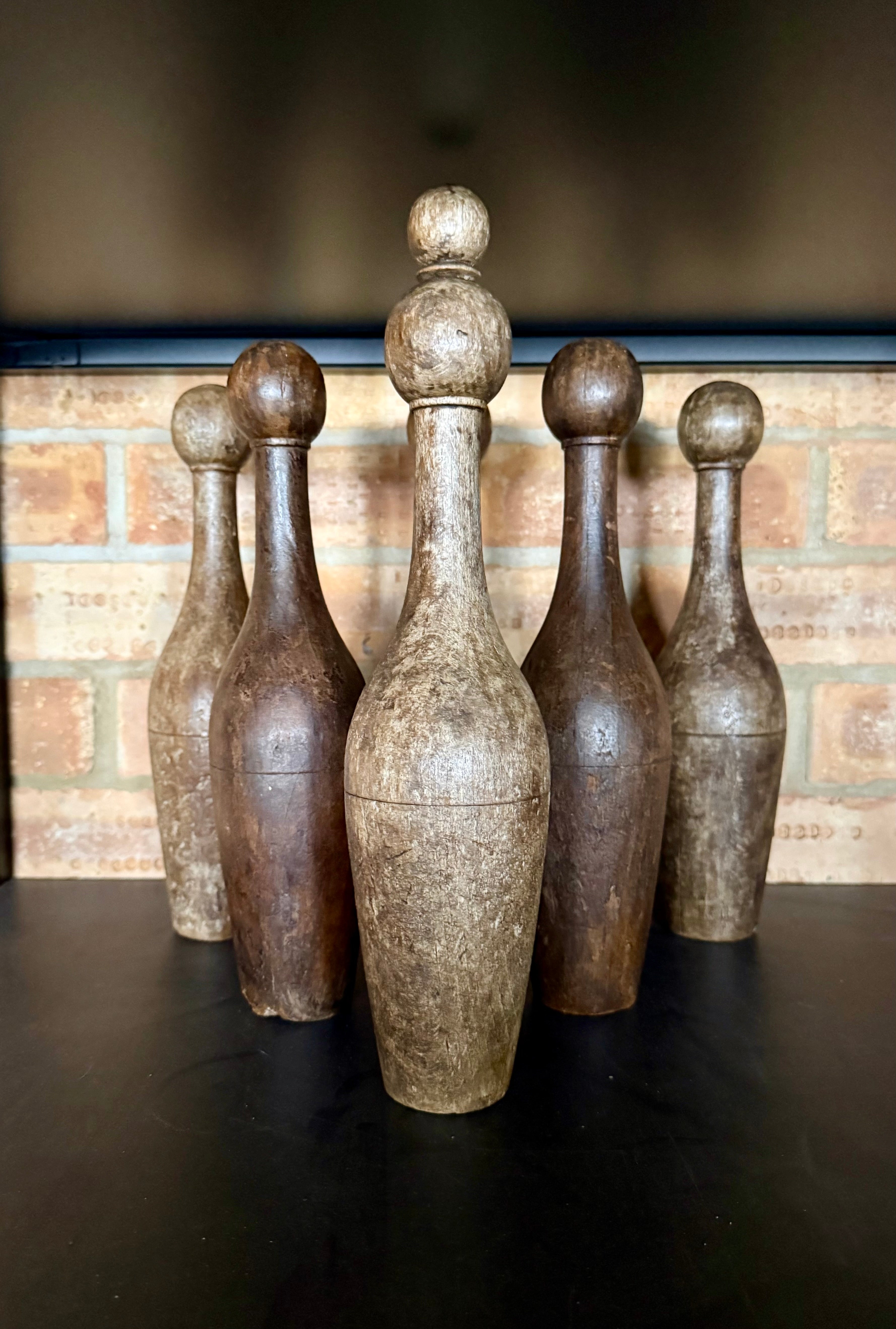 Victorian Oak Wood Skittles