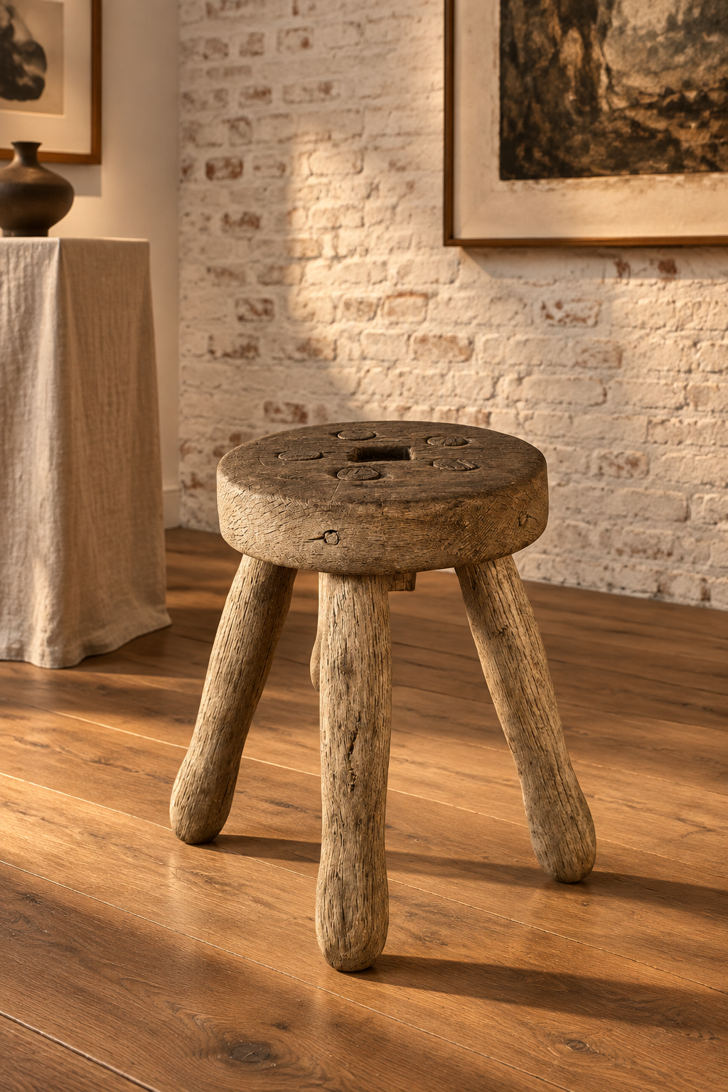 Oak, Five Legged Milking Stool