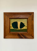 Vintage Folk Art Pig Oleograph