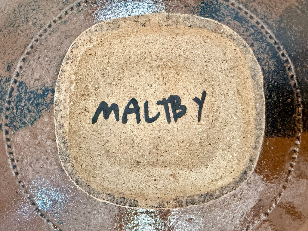 John Maltby (1936-2020): Abstract Studio Pottery Stoneware Bowl