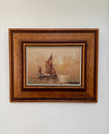 Fishing Boat at Sunset, L. Alexis (20th Century)