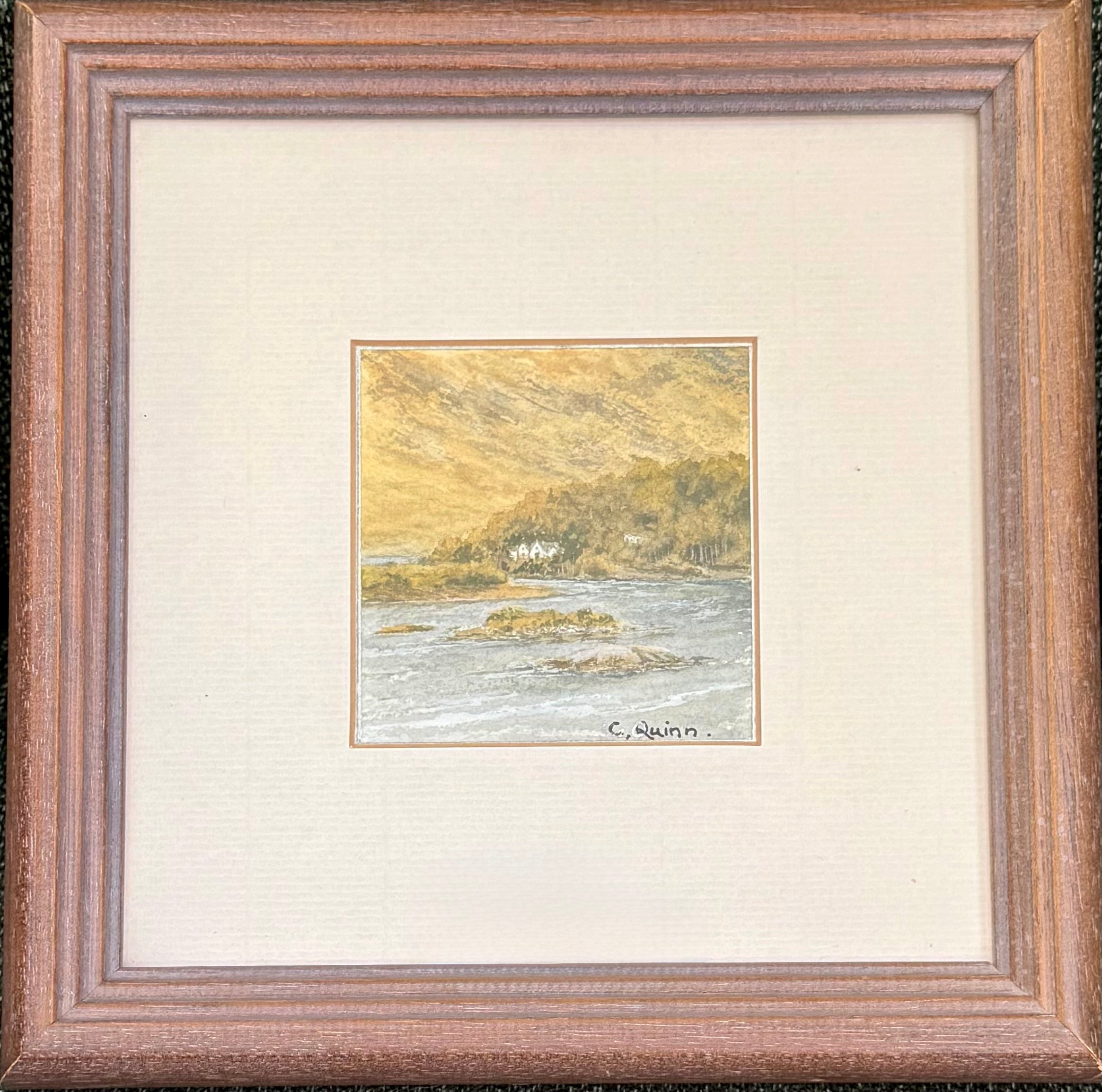 Vintage Miniature Watercolour of the Irish Coast near Westport, Carmel Quinn (b.1955)