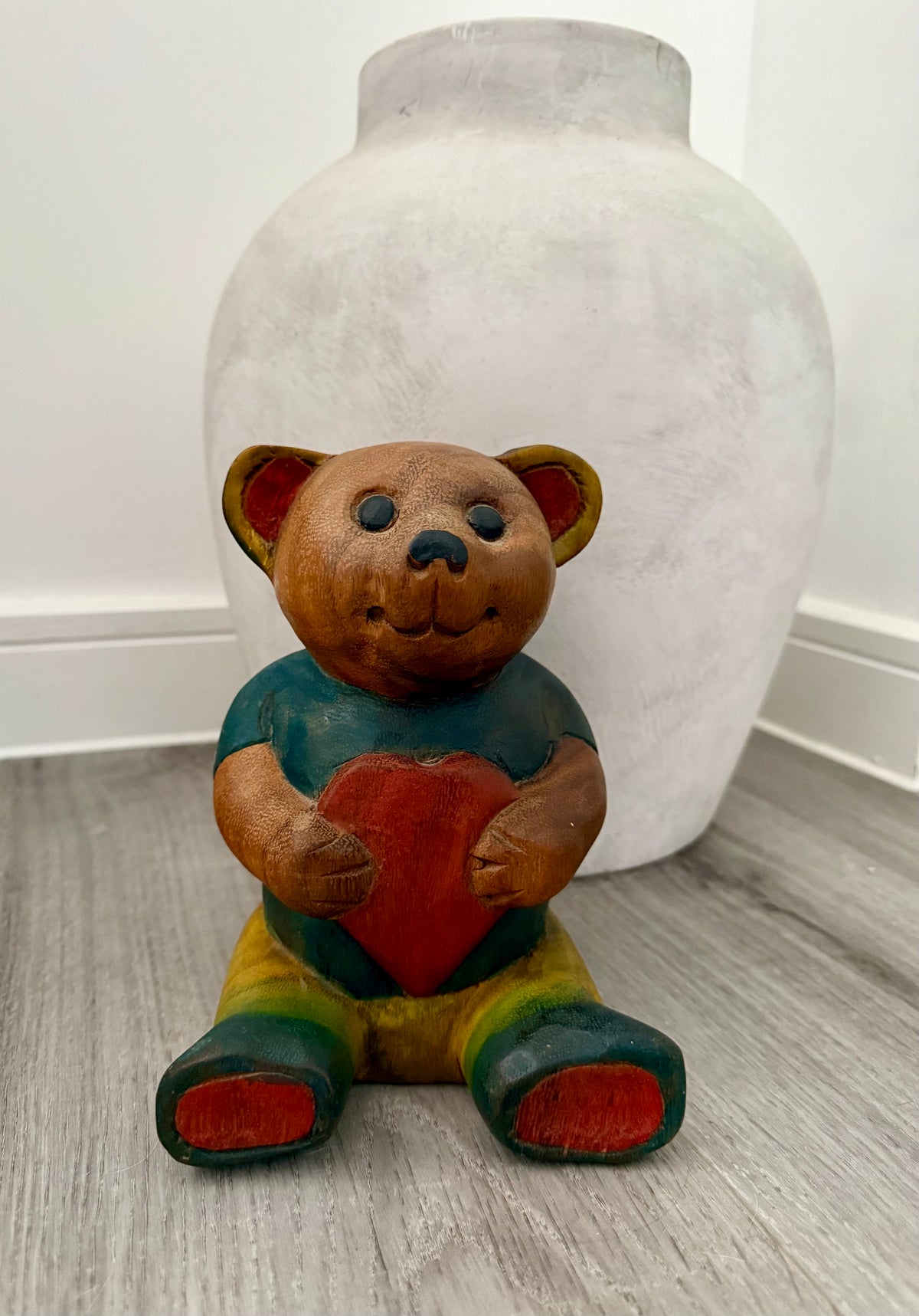 Wooden Heart Bear