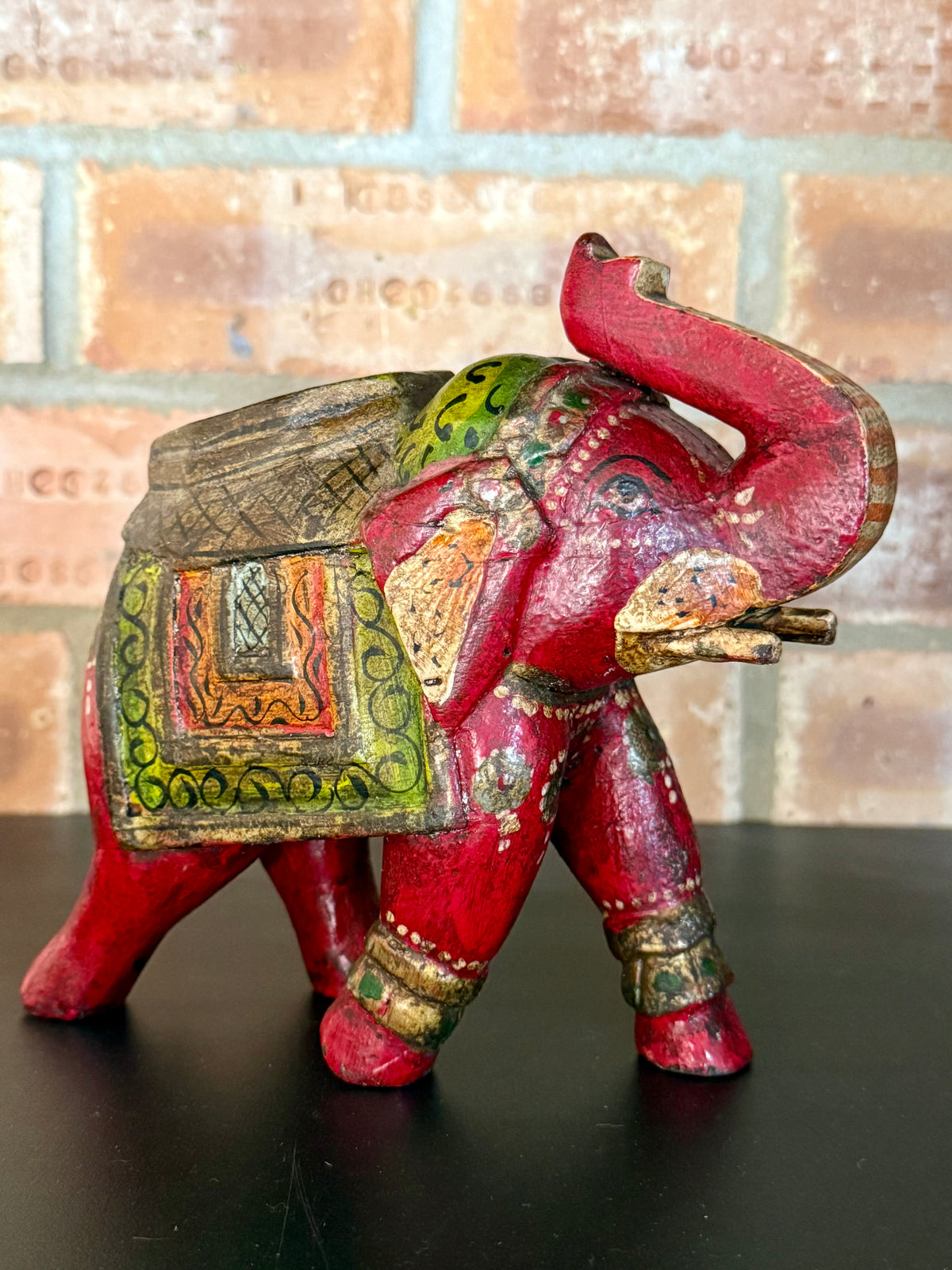 Painted Wooden Elephant