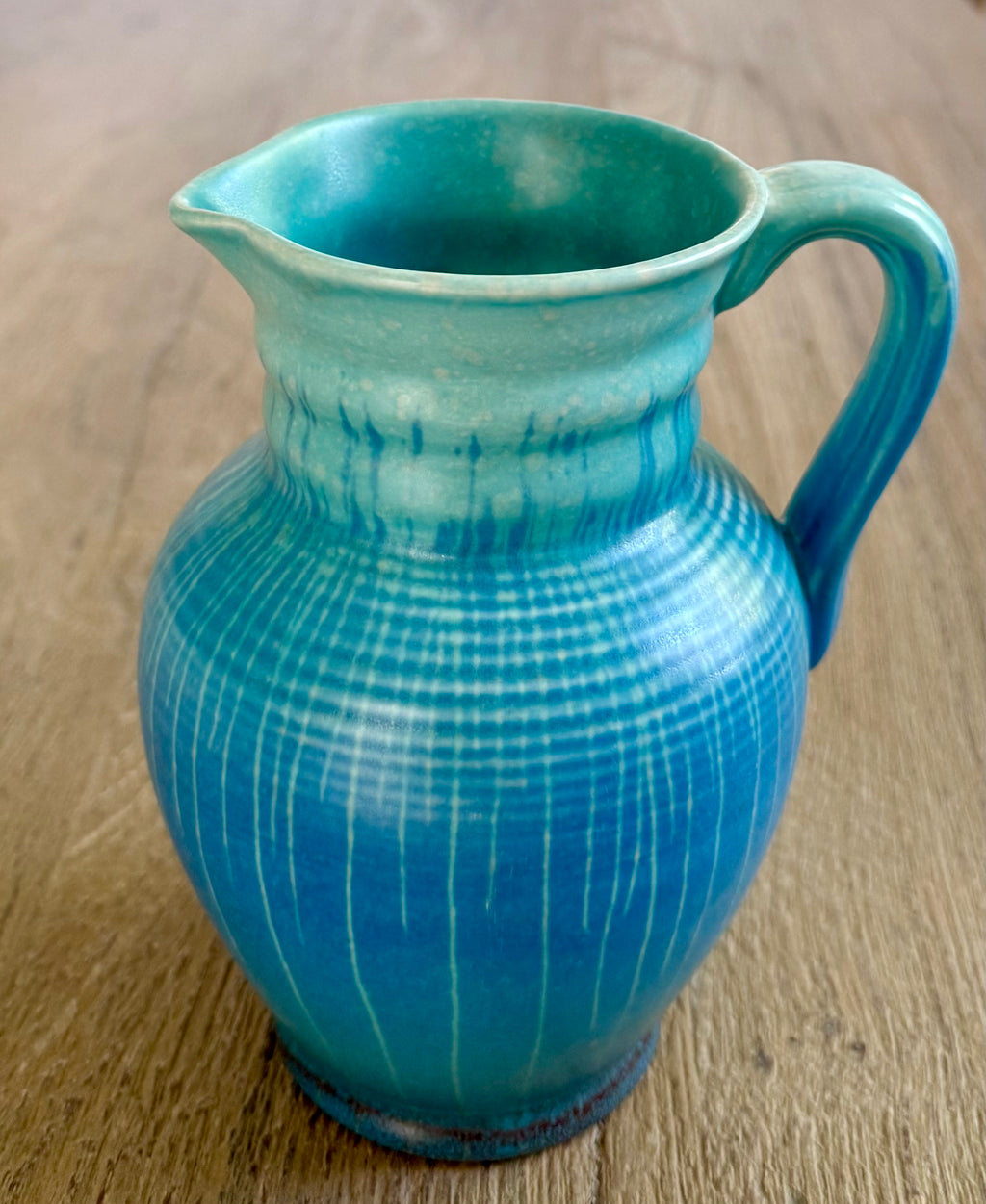 Beswick Pottery: Decorative “Lottery” Jug in Turquoise, by Colin Melbourne (c.1960s)