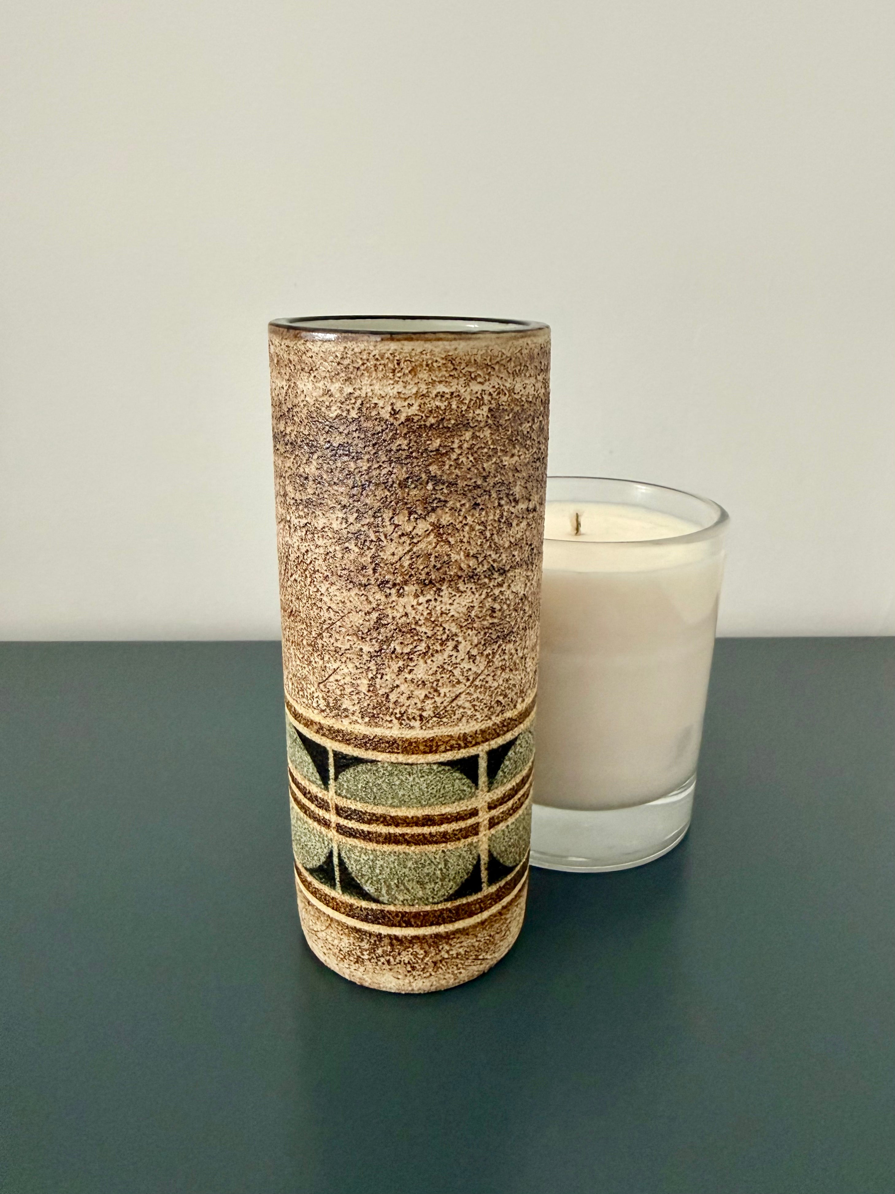 Troika: Small Cylinder Vase, by Jane Fitzgerald (1976-1983)