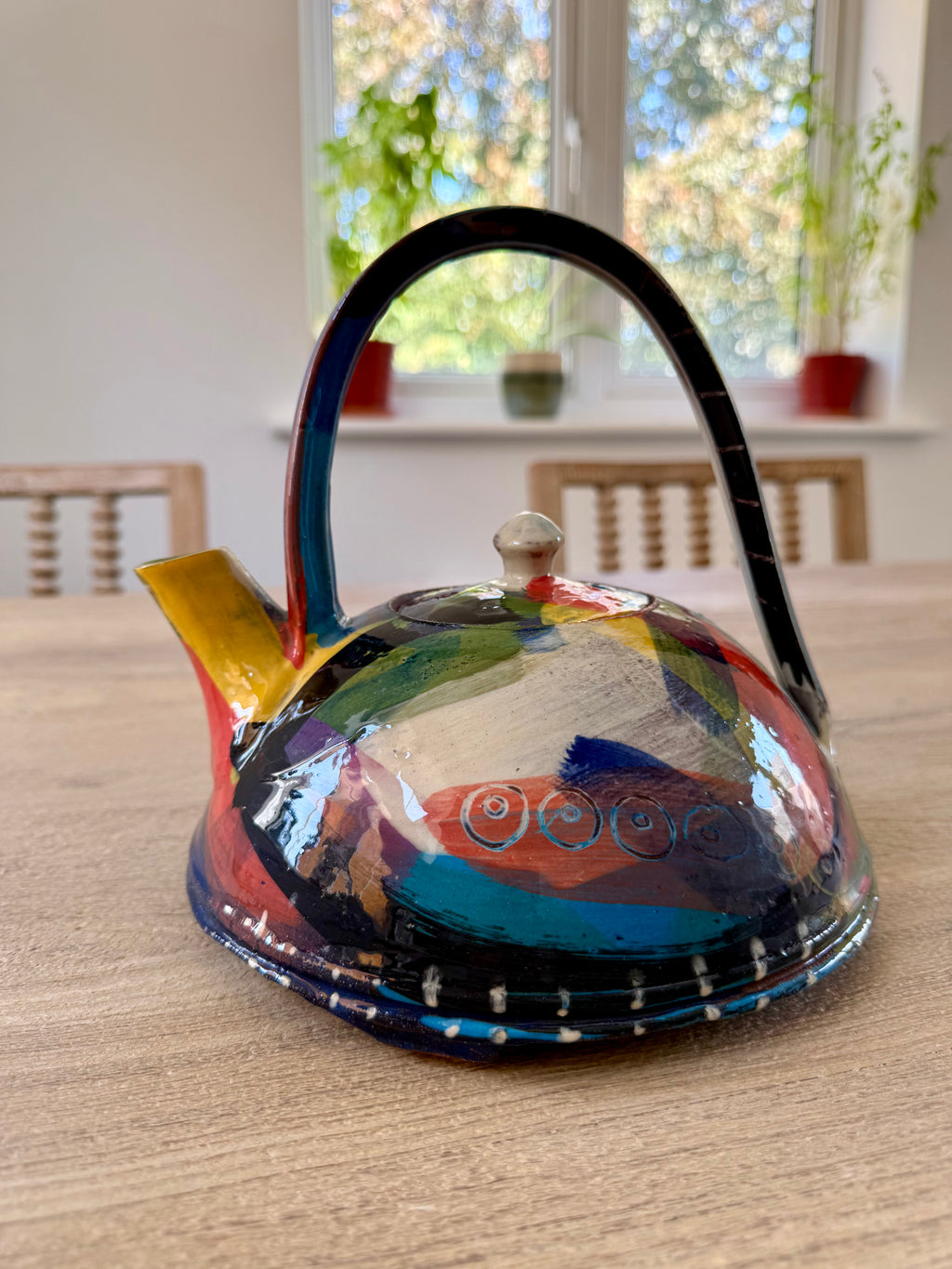 Studio Pottery: Colourful Teapot