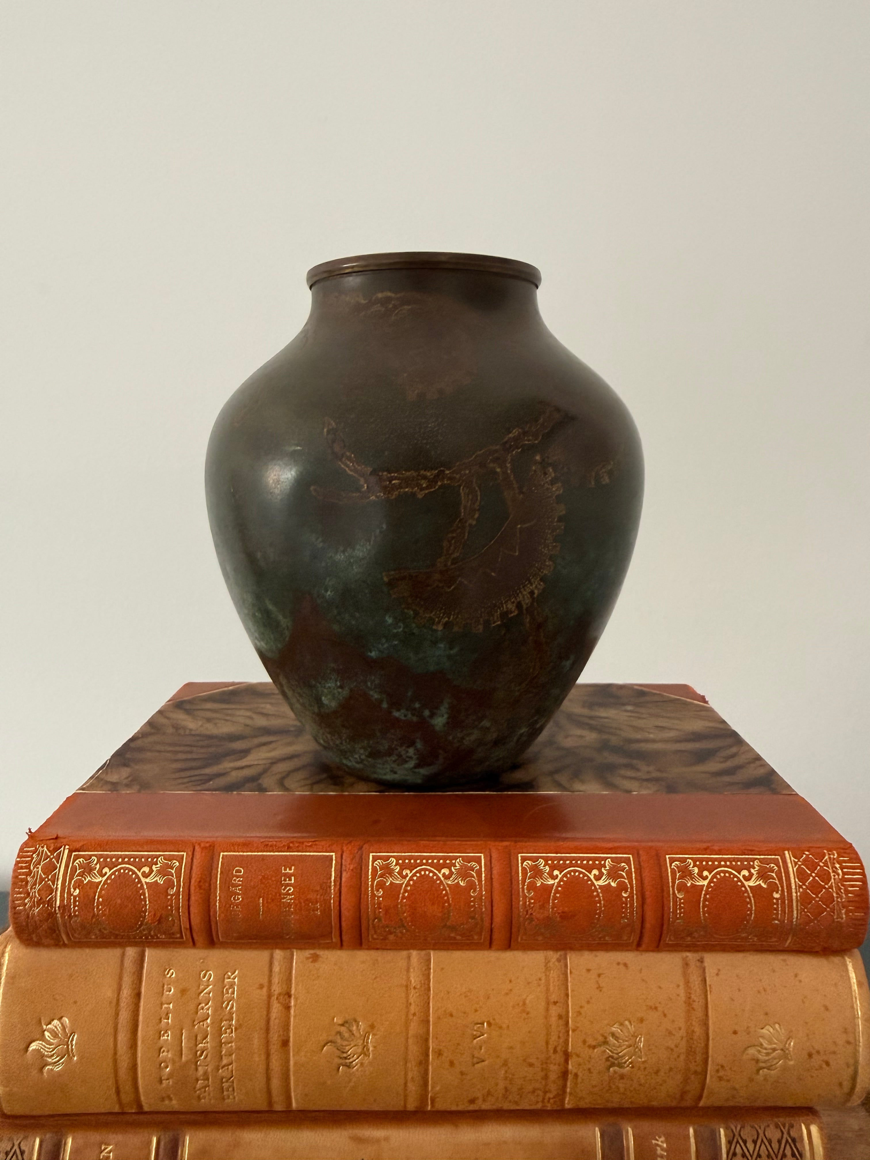 Art Deco Ikora Dinanderie Vase by Württembergische Metallwarenfabrik (WMF)