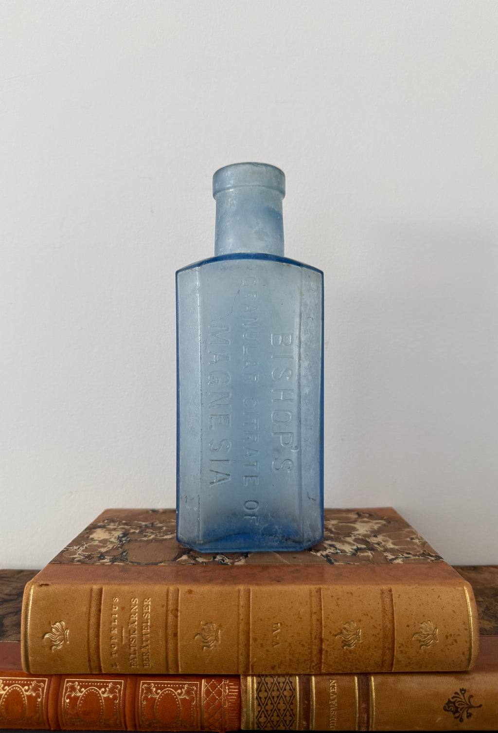 Antique Victorian Blue Glass Medicine Bottle