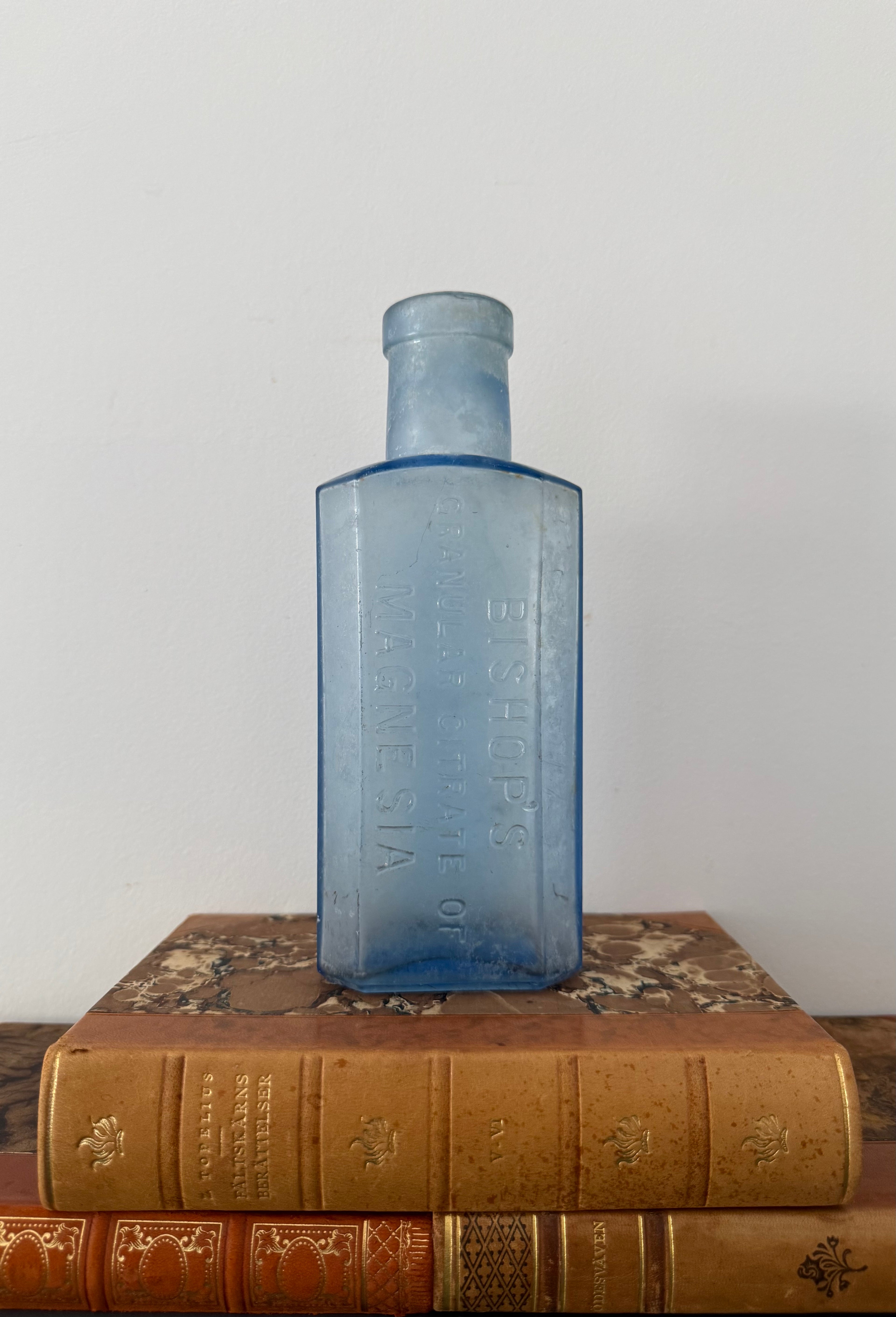 Antique Victorian Blue Glass Medicine Bottle