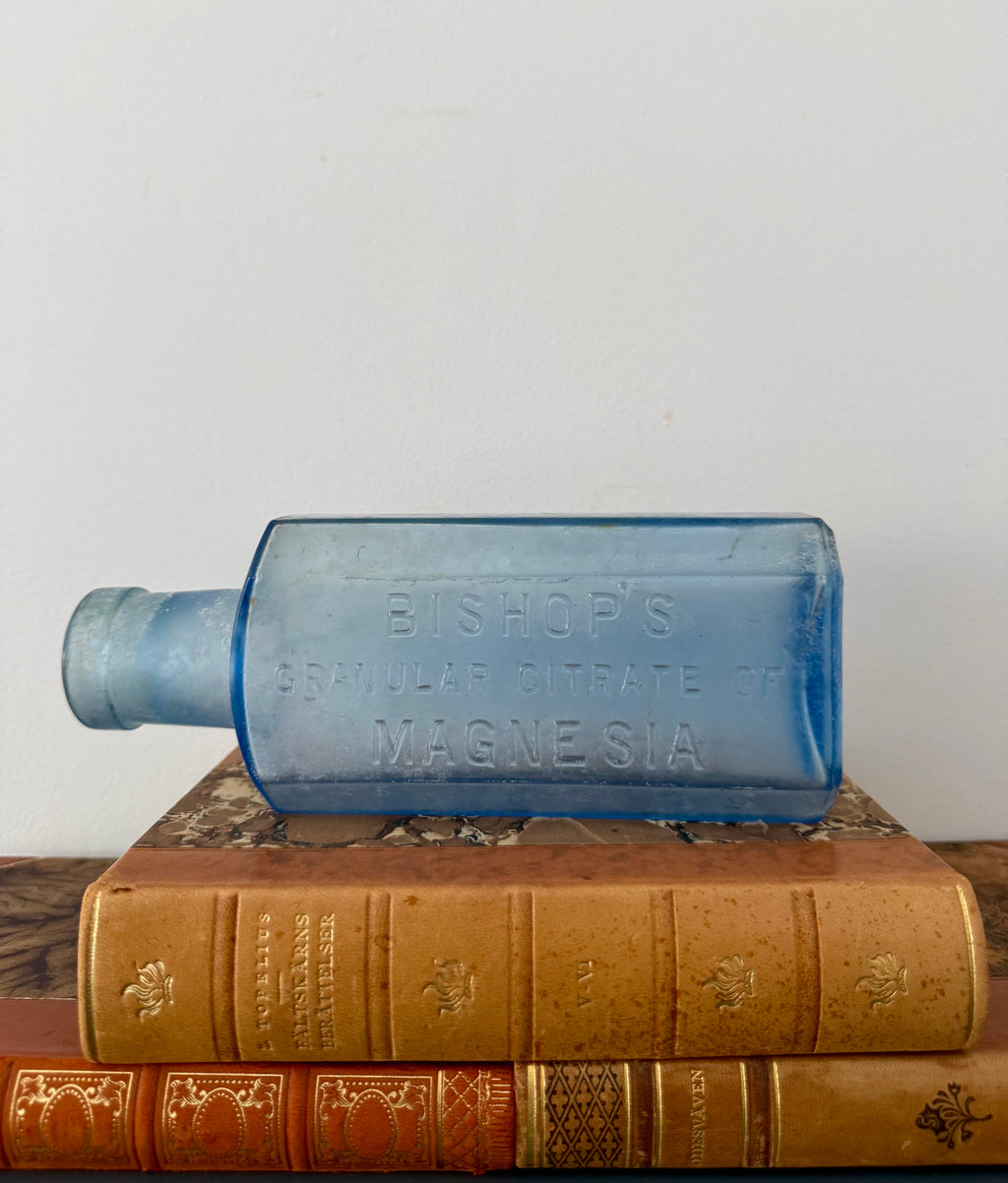 Antique Victorian Blue Glass Medicine Bottle